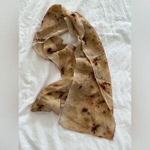 Eco Hand-Dyed Sheer Scarf in Gold Taupe and Brown